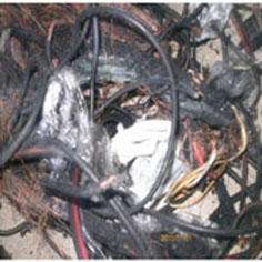 PN allana metalera y ocupa una gran cantidad de alambres quemados